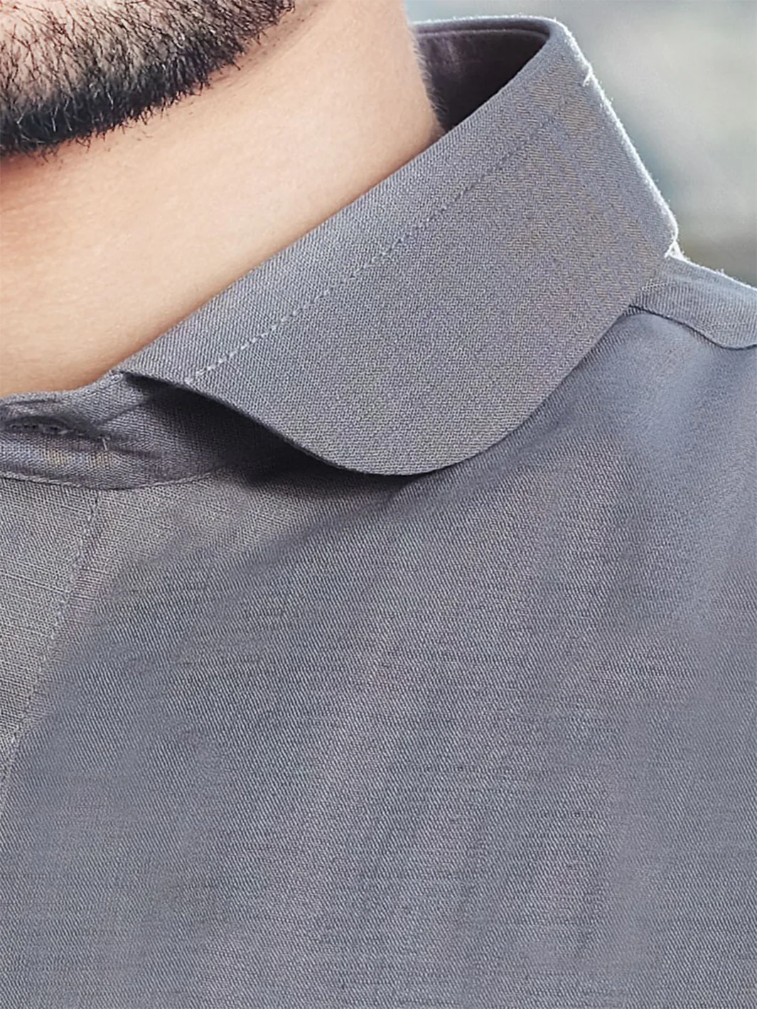 Light Grey Blended Kameez Shalwar - ALWA-KS-168 - Image 2