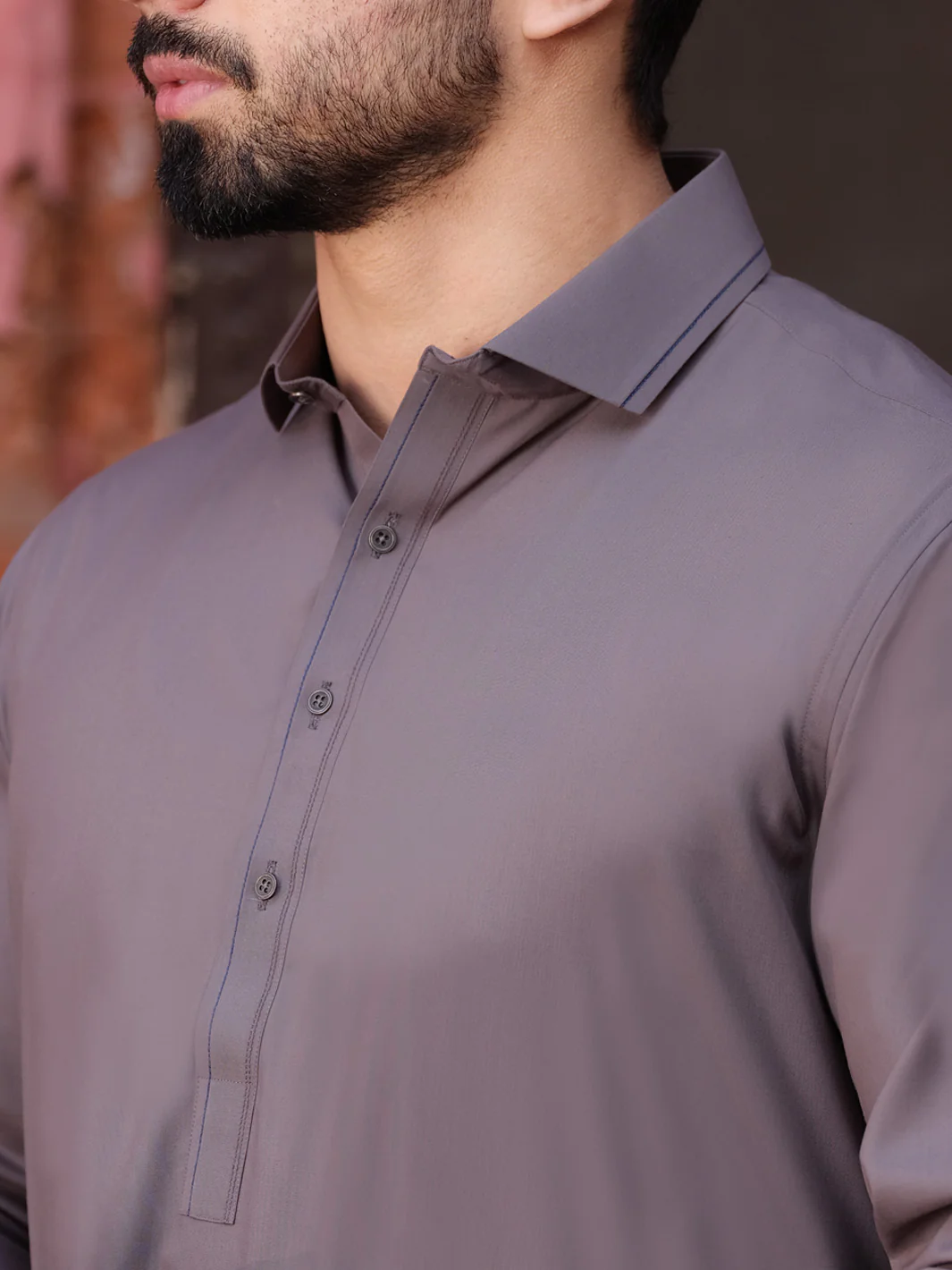 Grey Blended Kameez Shalwar - ALWA-KS-181 - Image 2