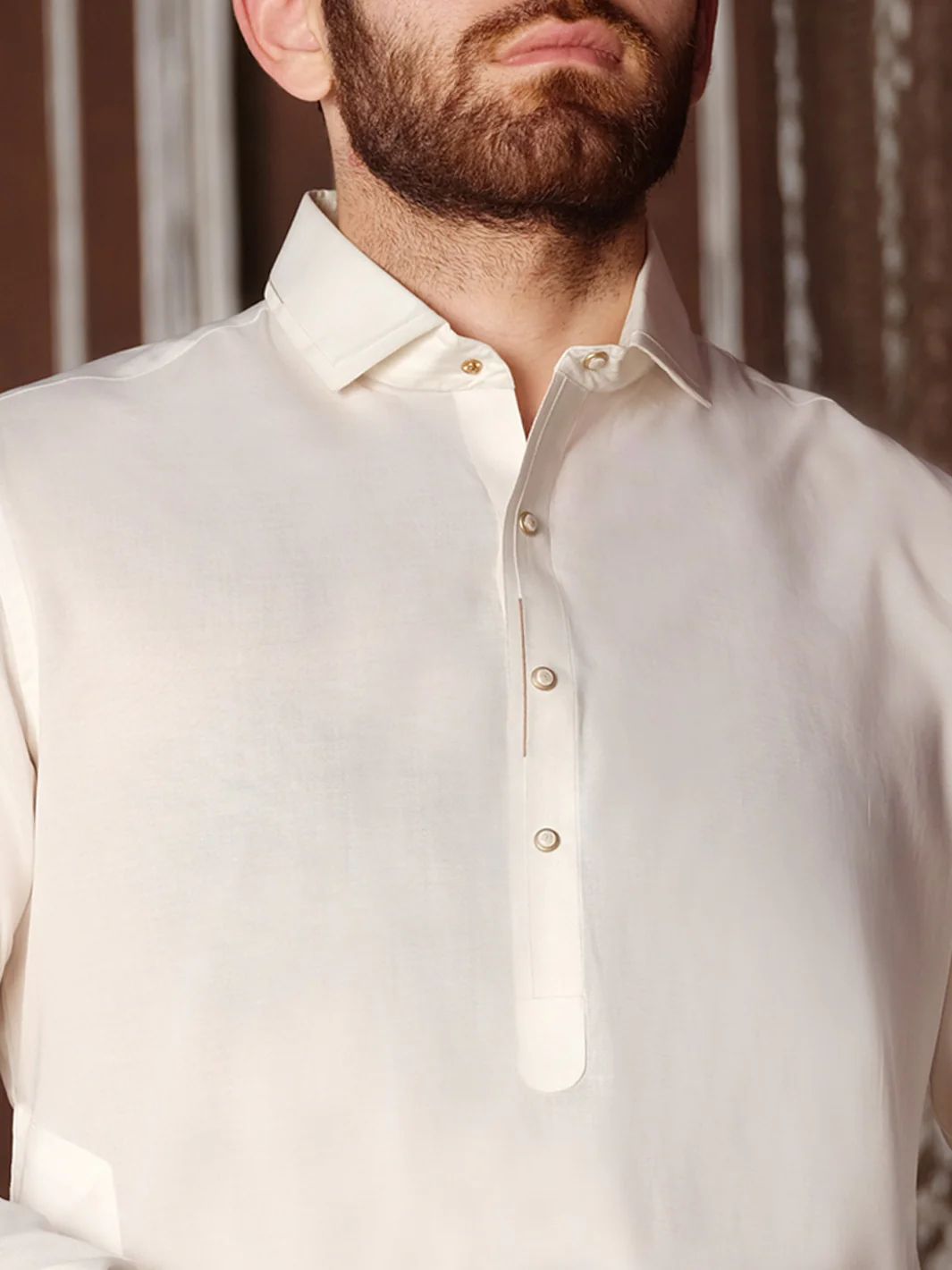 White Blended Kameez Shalwar - ALWA-KS-191 - Image 2
