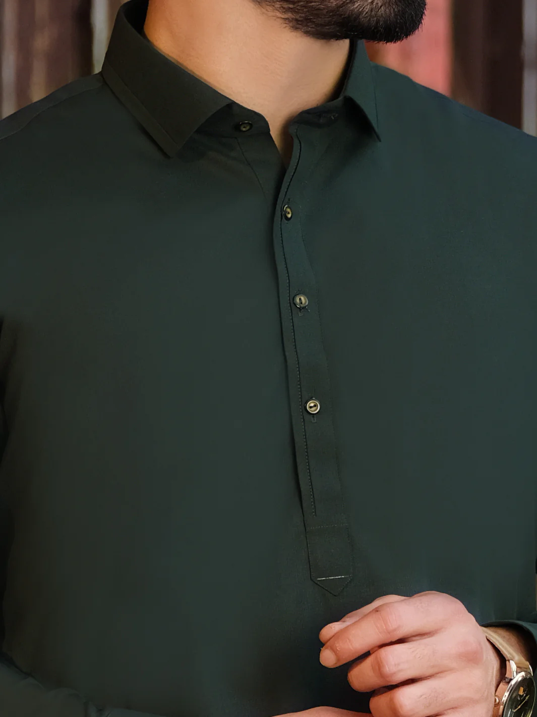 Green Blended Kameez Shalwar - ALWA-KS-199 - Image 2