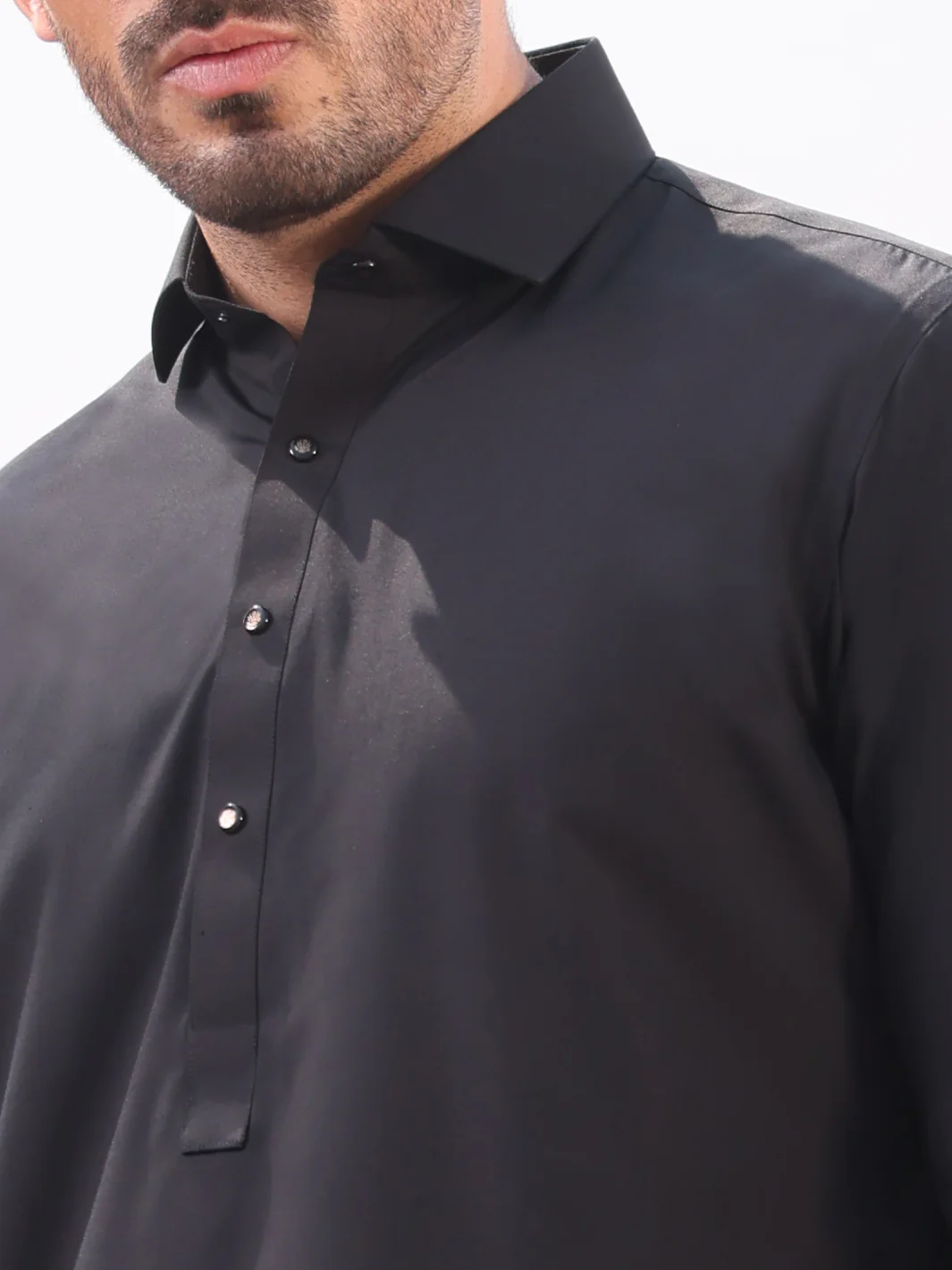Black Blended Kameez Shalwar - ALWA-KS-231 - Image 2