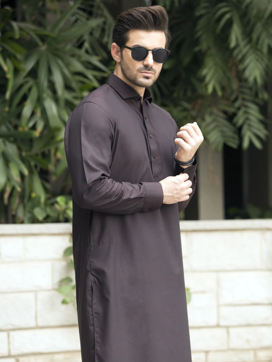 Maroon Blended Kameez Shalwar - ALWA-KS-239 - Image 3