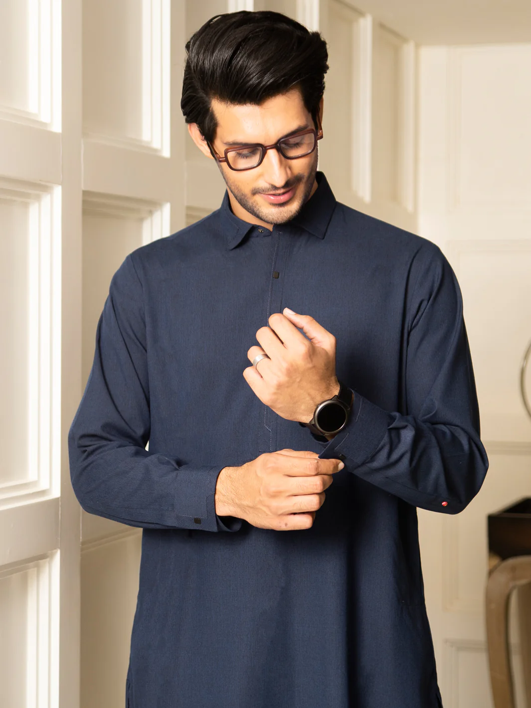 Blue Blended Kameez Shalwar - ALWA-KS-254 - Image 2
