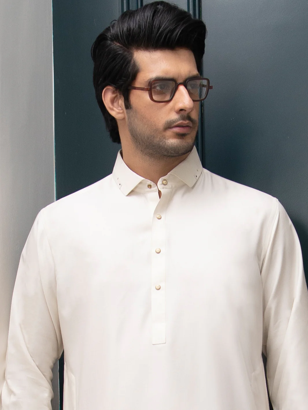 Off White Blended Kameez Shalwar - ALWA-KS-274 - Image 3