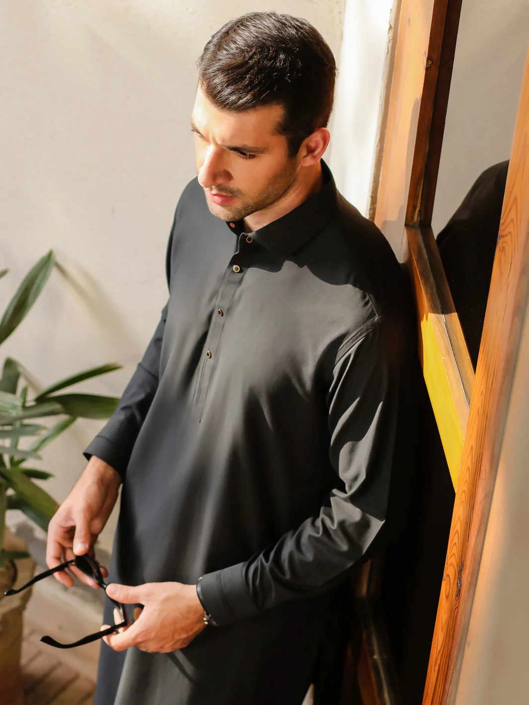 Green Kameez Shalwar - ALWA-KS-282 - Image 2