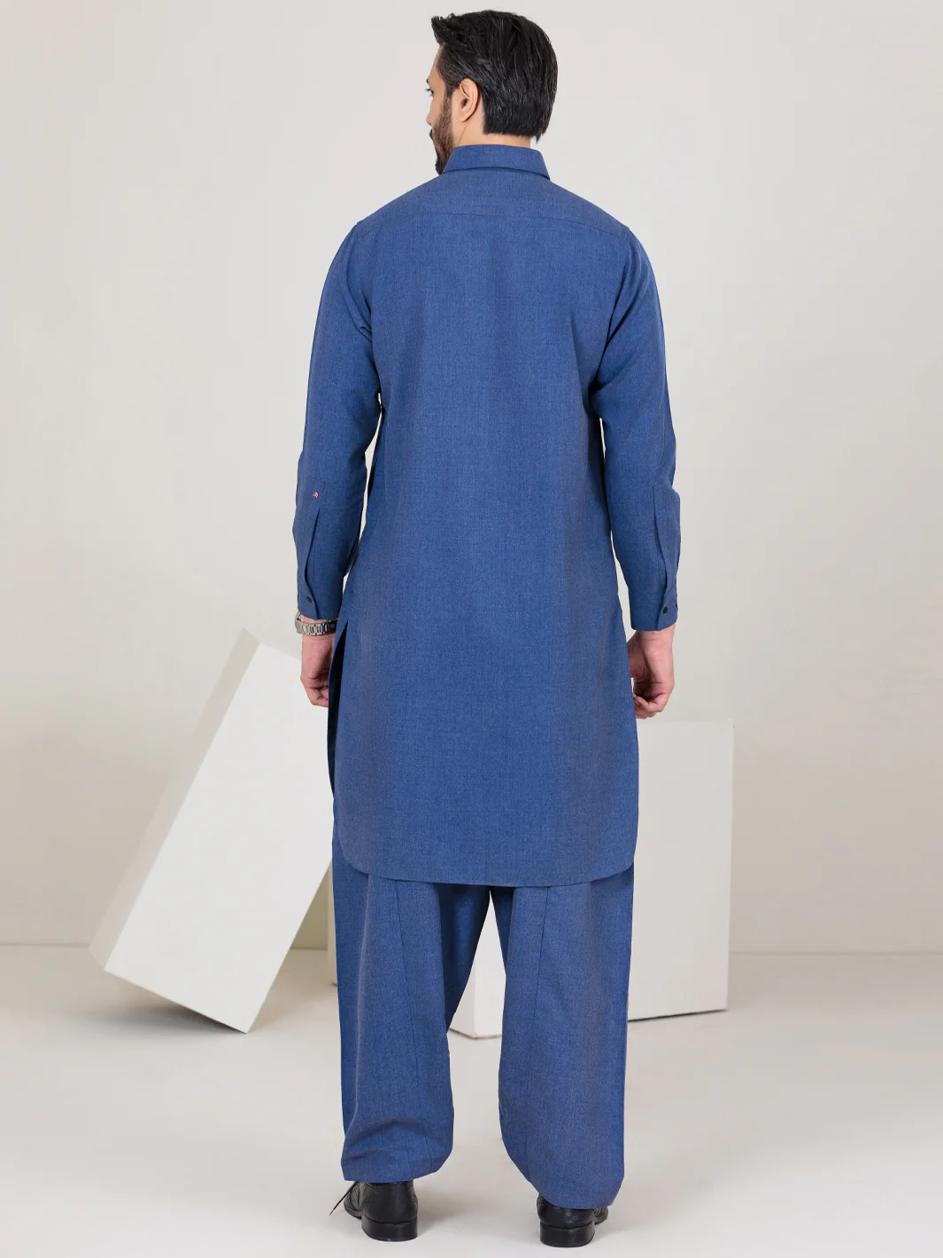 Blue Blended Kameez Shalwar - ALWA-KS-297 - Image 3