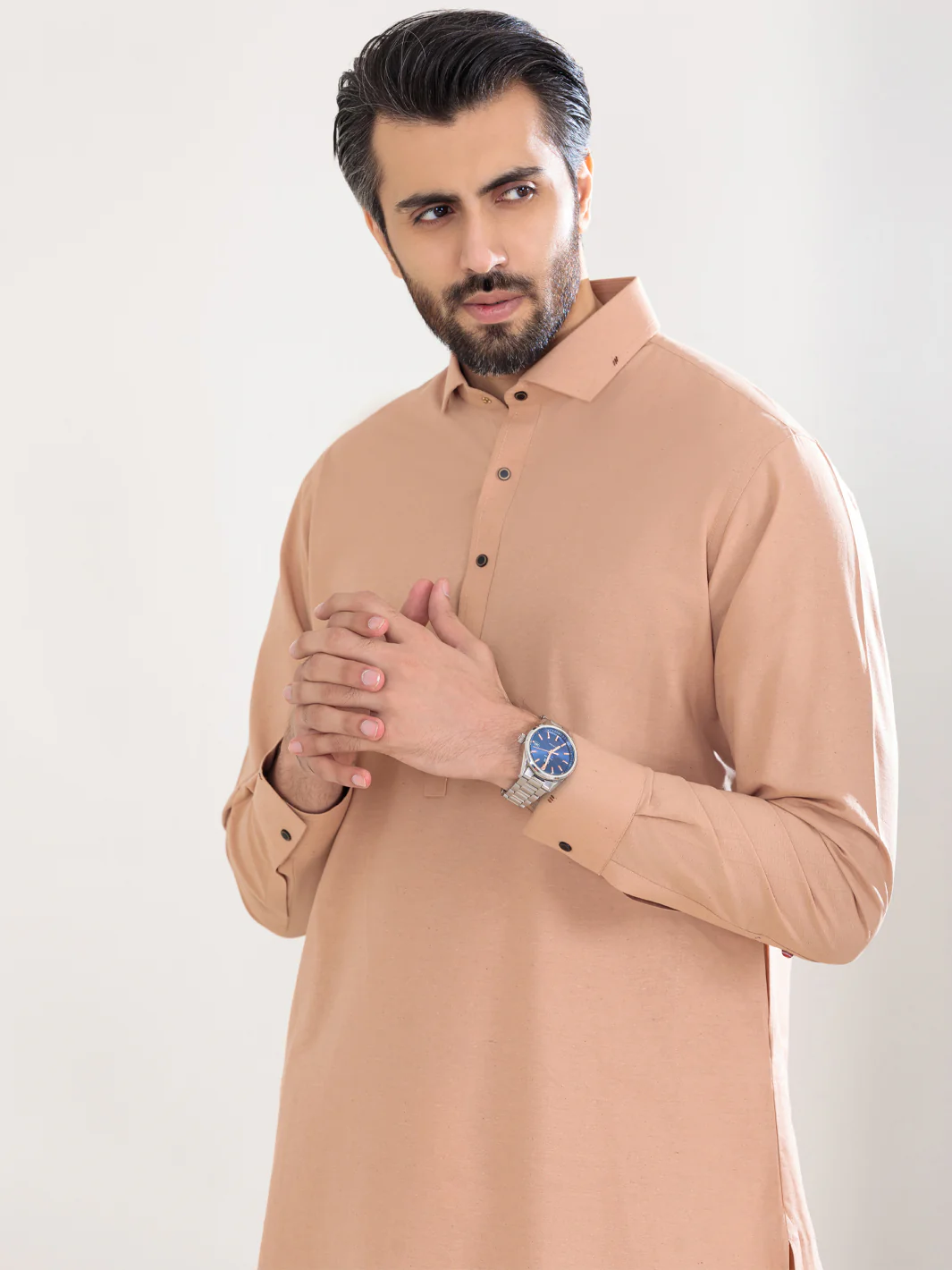 Peach Blended Kameez Shalwar - ALWA-KS-303 - Image 3