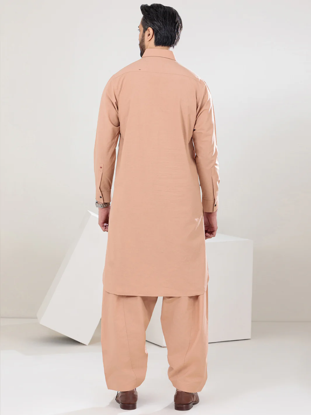 Peach Blended Kameez Shalwar - ALWA-KS-303 - Image 5