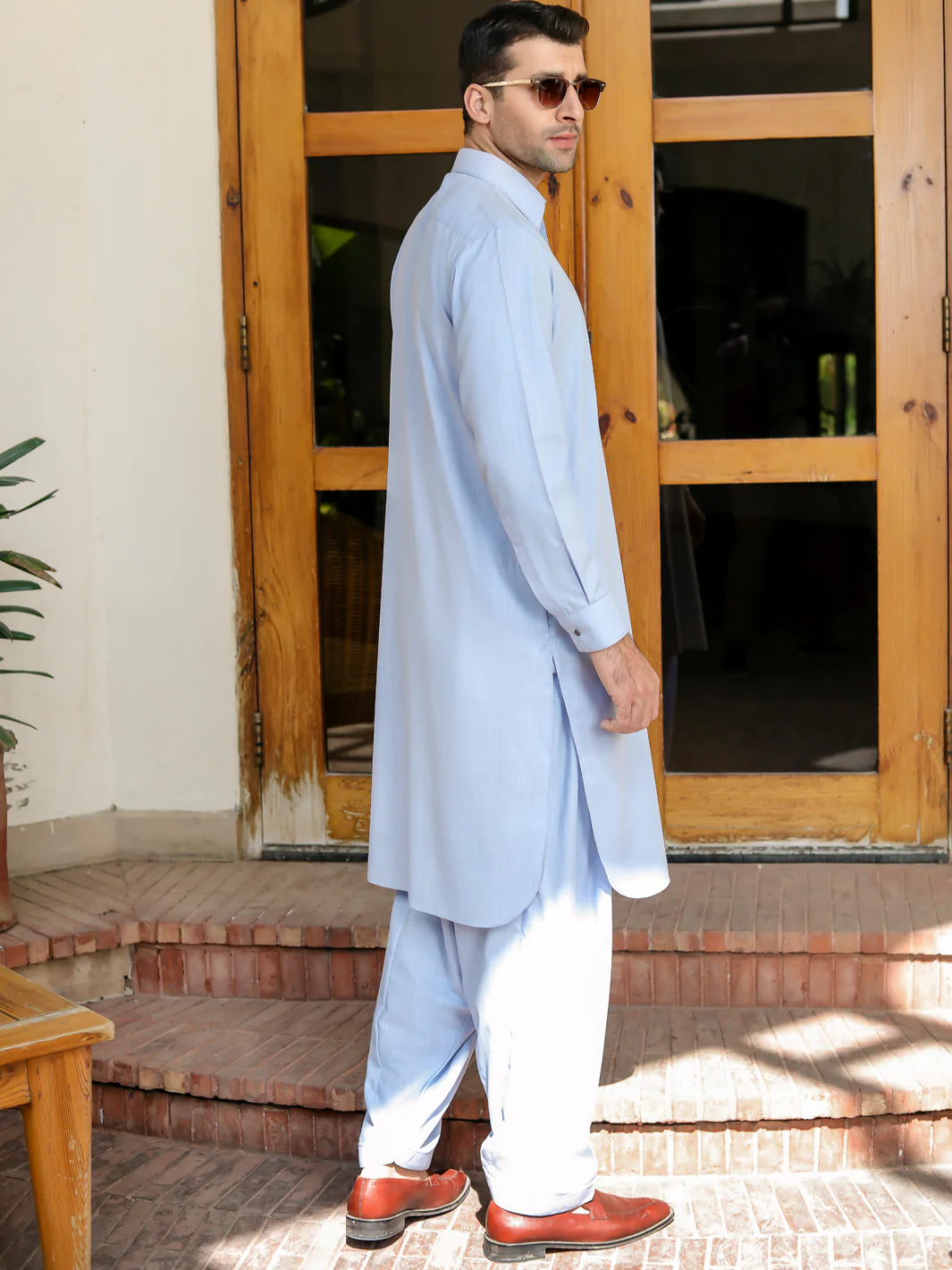 Light Blue Kameez Shalwar - ALWA-KS-308 - Image 4