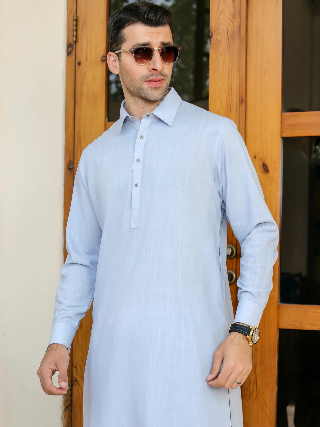 Light Blue Kameez Shalwar - ALWA-KS-308 - Image 5