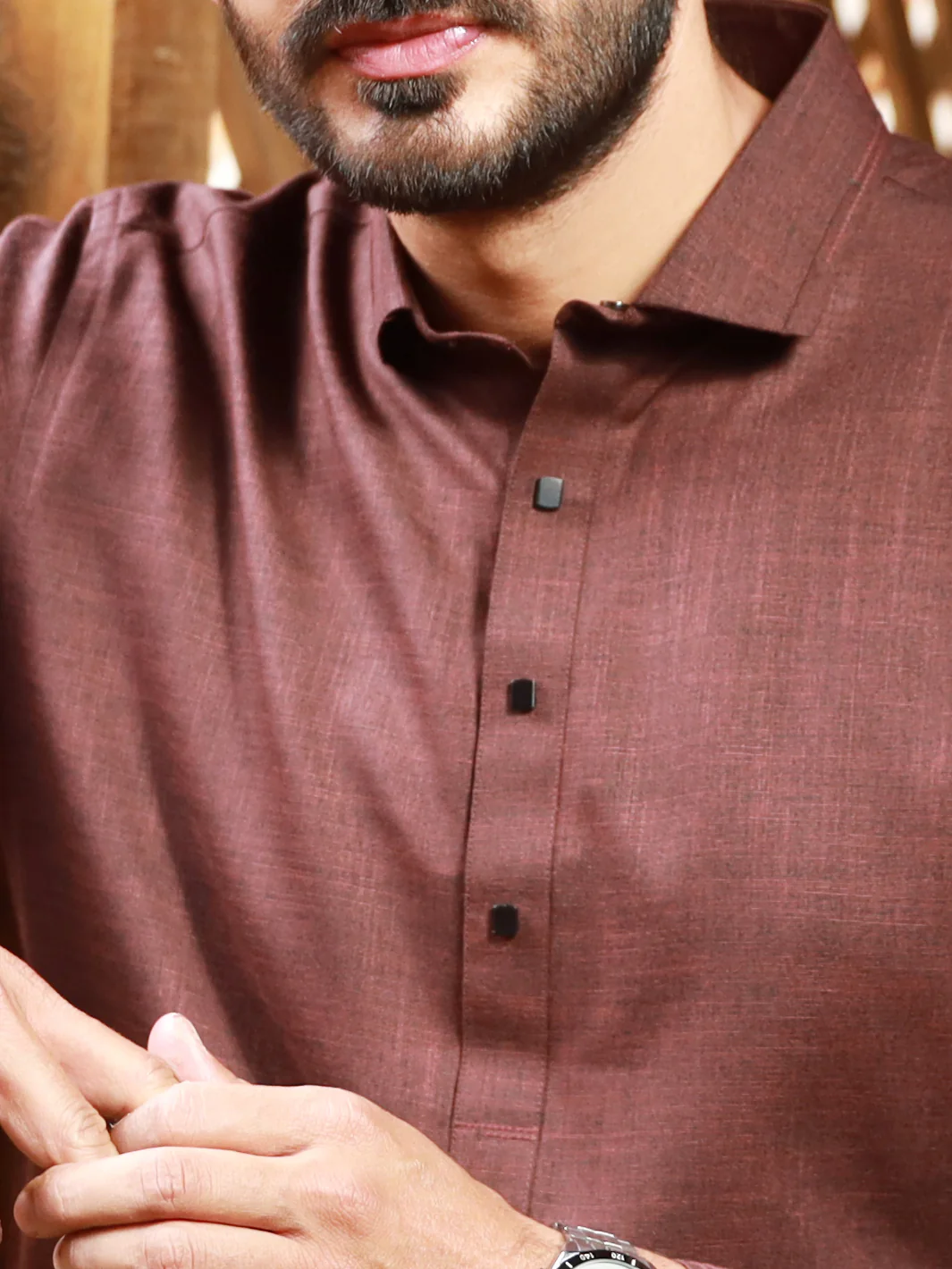 Maroon Blended Kameez Shalwar - ALWA-KS-311 - Image 3