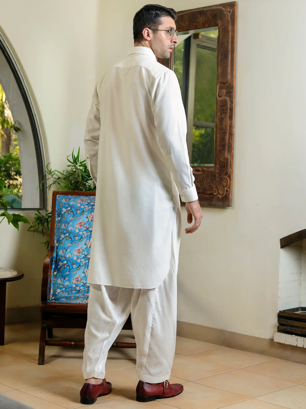 White Kameez Shalwar - ALWA-KS-312 - Image 5