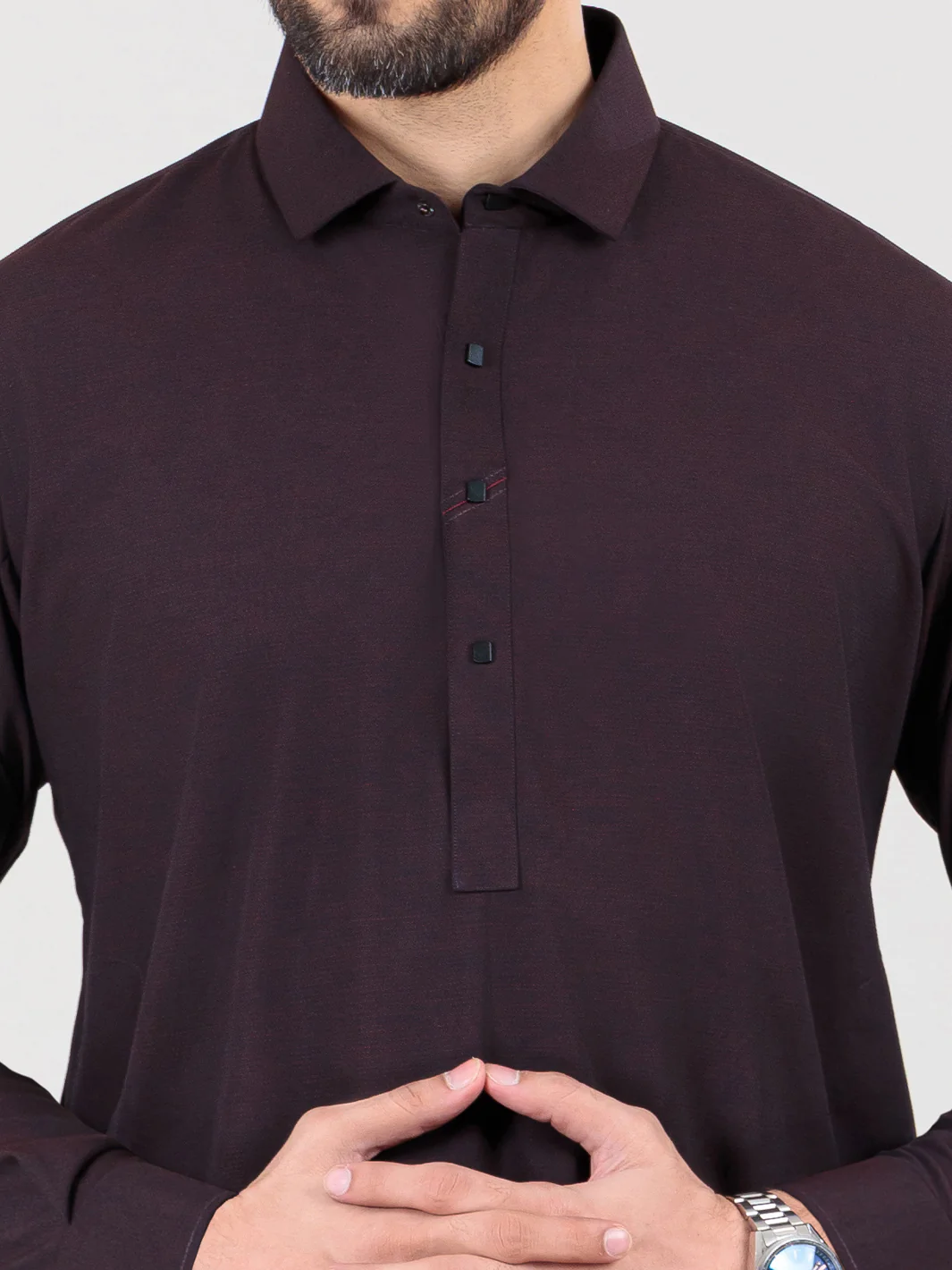 Maroon Blended Kameez Shalwar - ALWA-KS-358A - Image 4