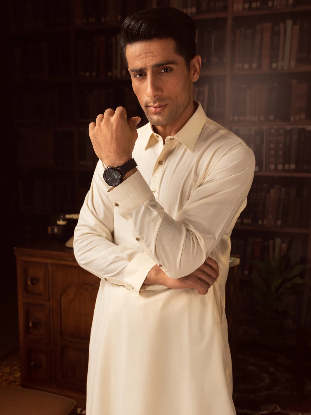 Off White Kameez Shalwar - ALWA-KS-396 - Image 3