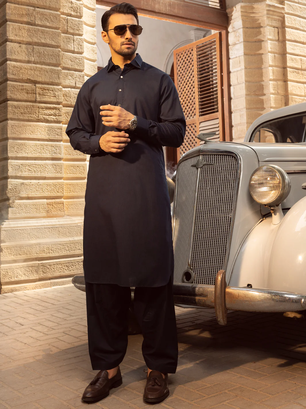 Bl-Mn Kameez Shalwar - ALWA-KS-403