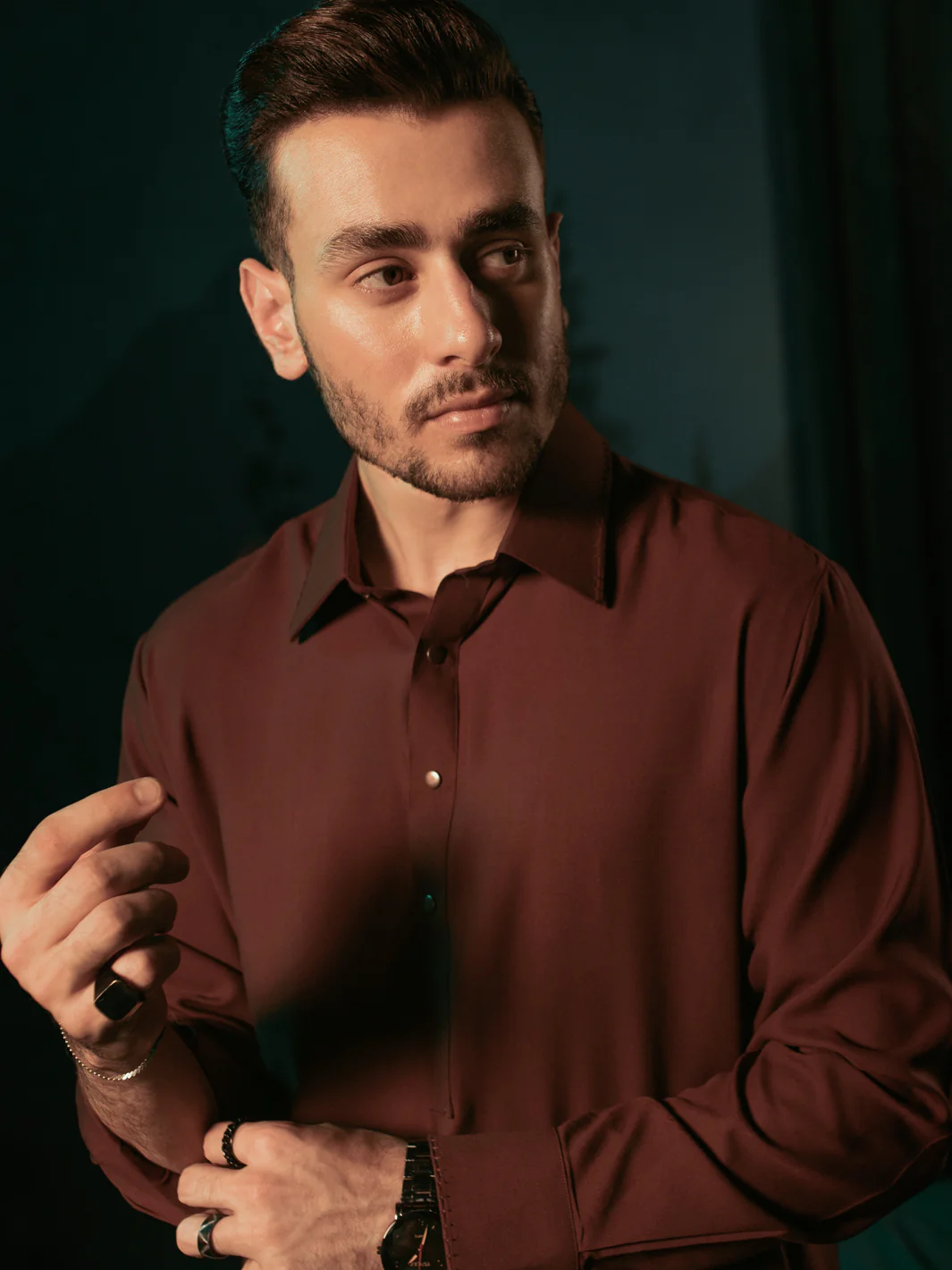 Maroon Kameez Shalwar - ALWA-KS-411 - Image 4