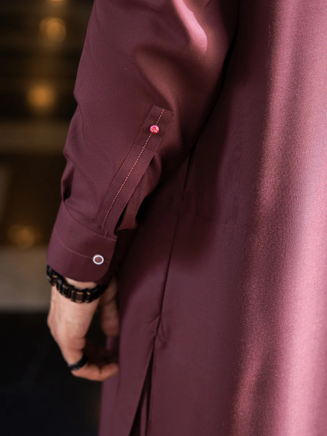 Maroon Blended Kameez Shalwar - ALWA-KS-414 - Image 2