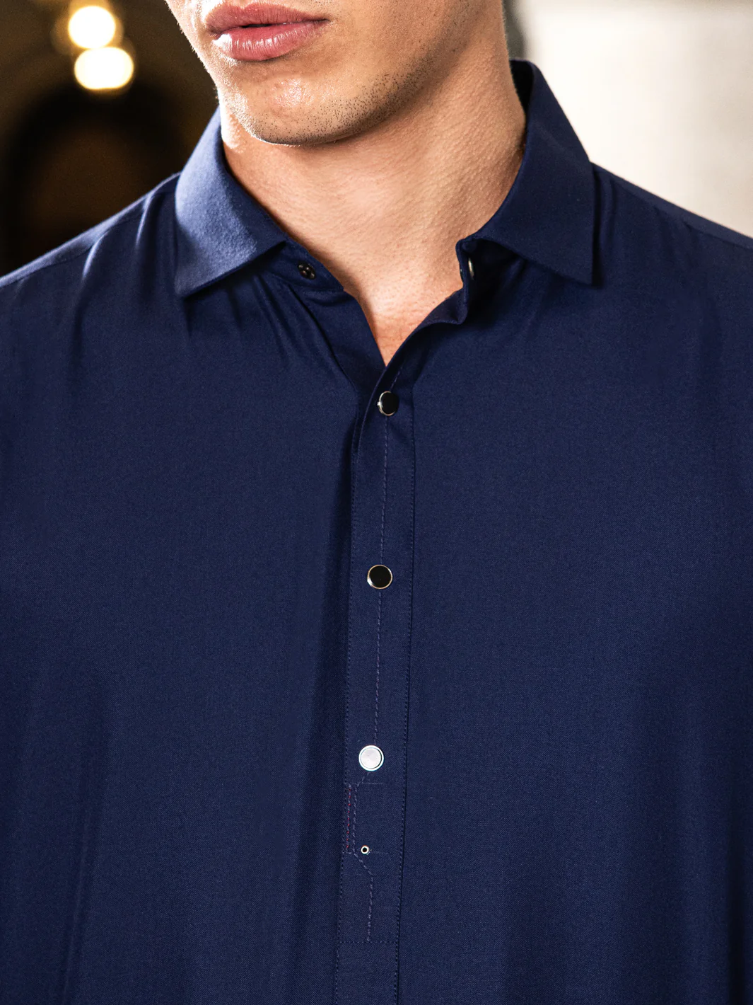 Dark Blue Blended Kameez Shalwar - ALWA-KS-415 - Image 3