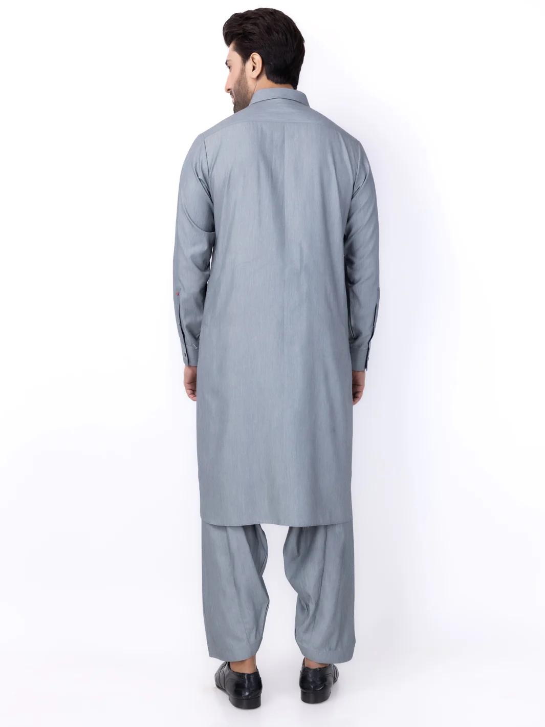 Ash Grey Blended Kameez Shalwar - ALWA-KS-436 - Image 2