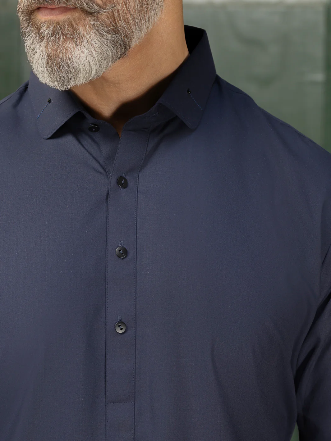 Navy Blue Blended Kameez Shalwar - ALWA-KS-458 - Image 4