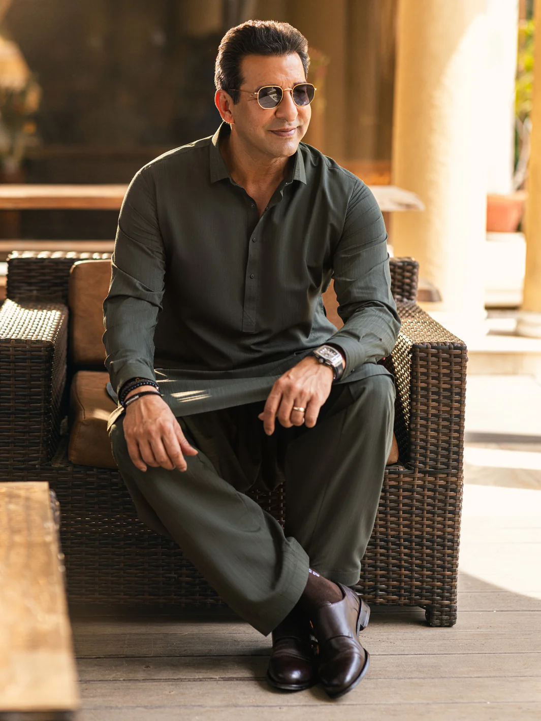 Green Blended Kameez Shalwar - ALWA-KS-459 - Image 4