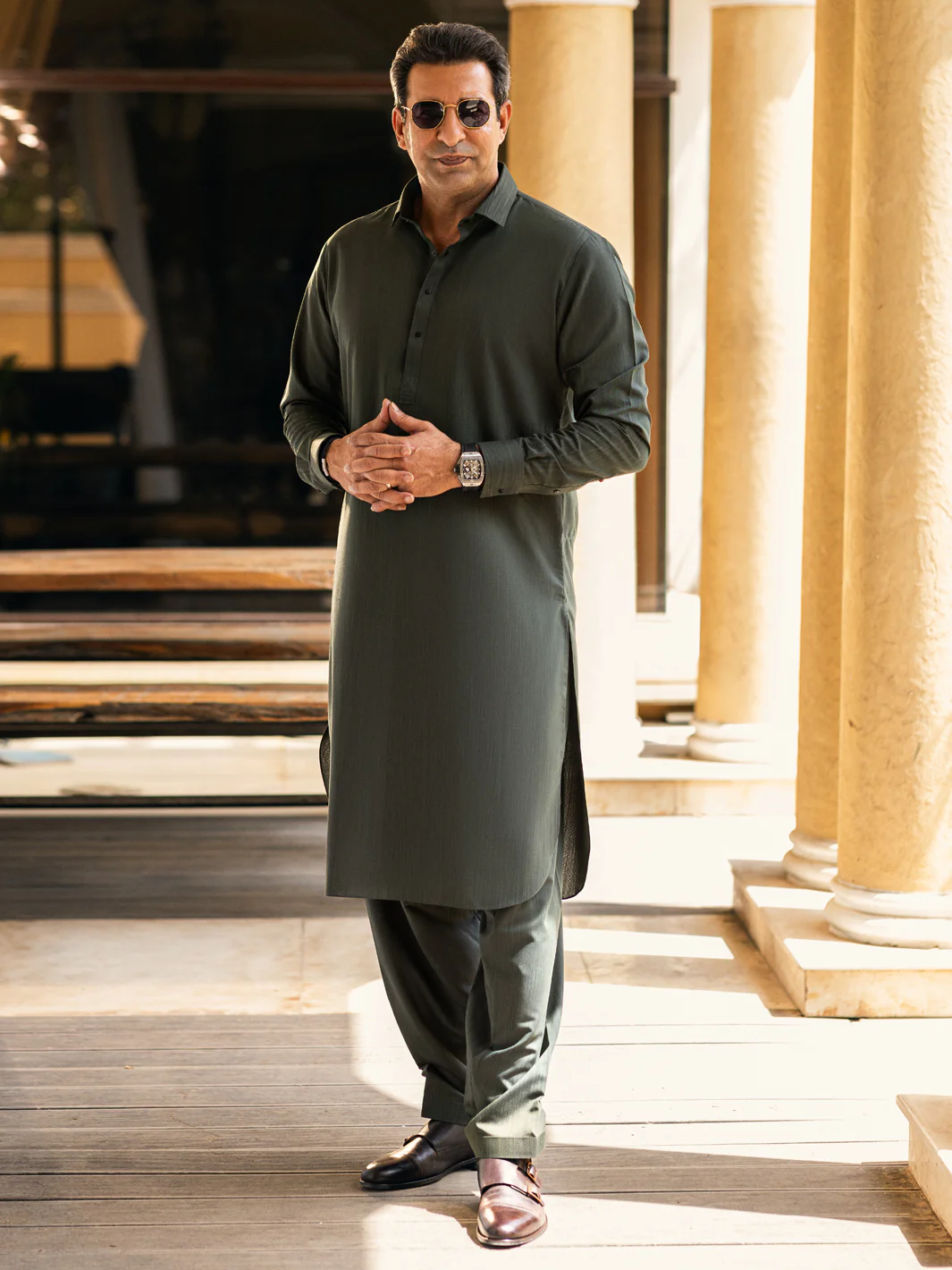 Green Blended Kameez Shalwar - ALWA-KS-459 - Image 6