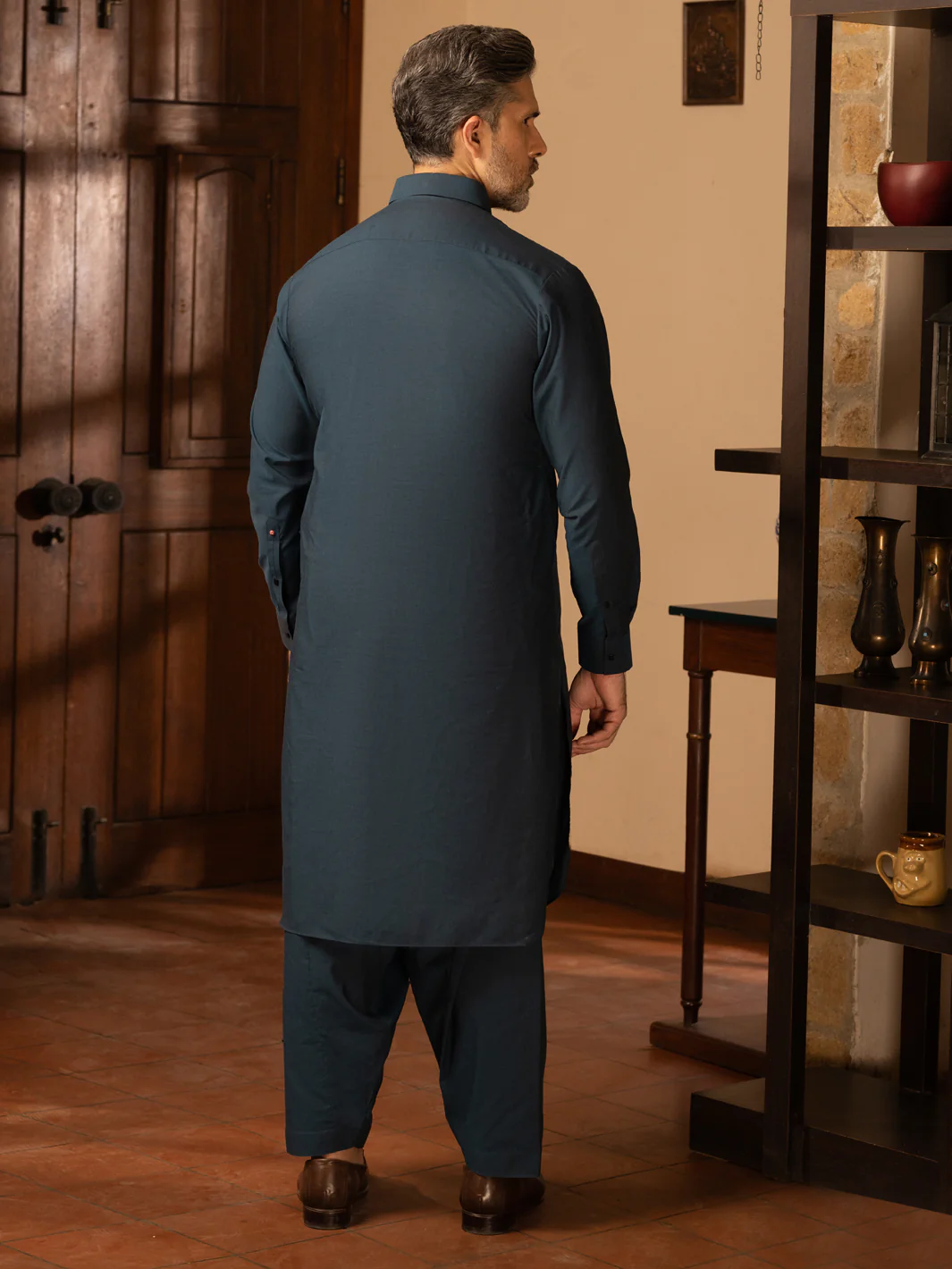 Blue Cotton Kameez Shalwar - ALWA-KS-471 - Image 3