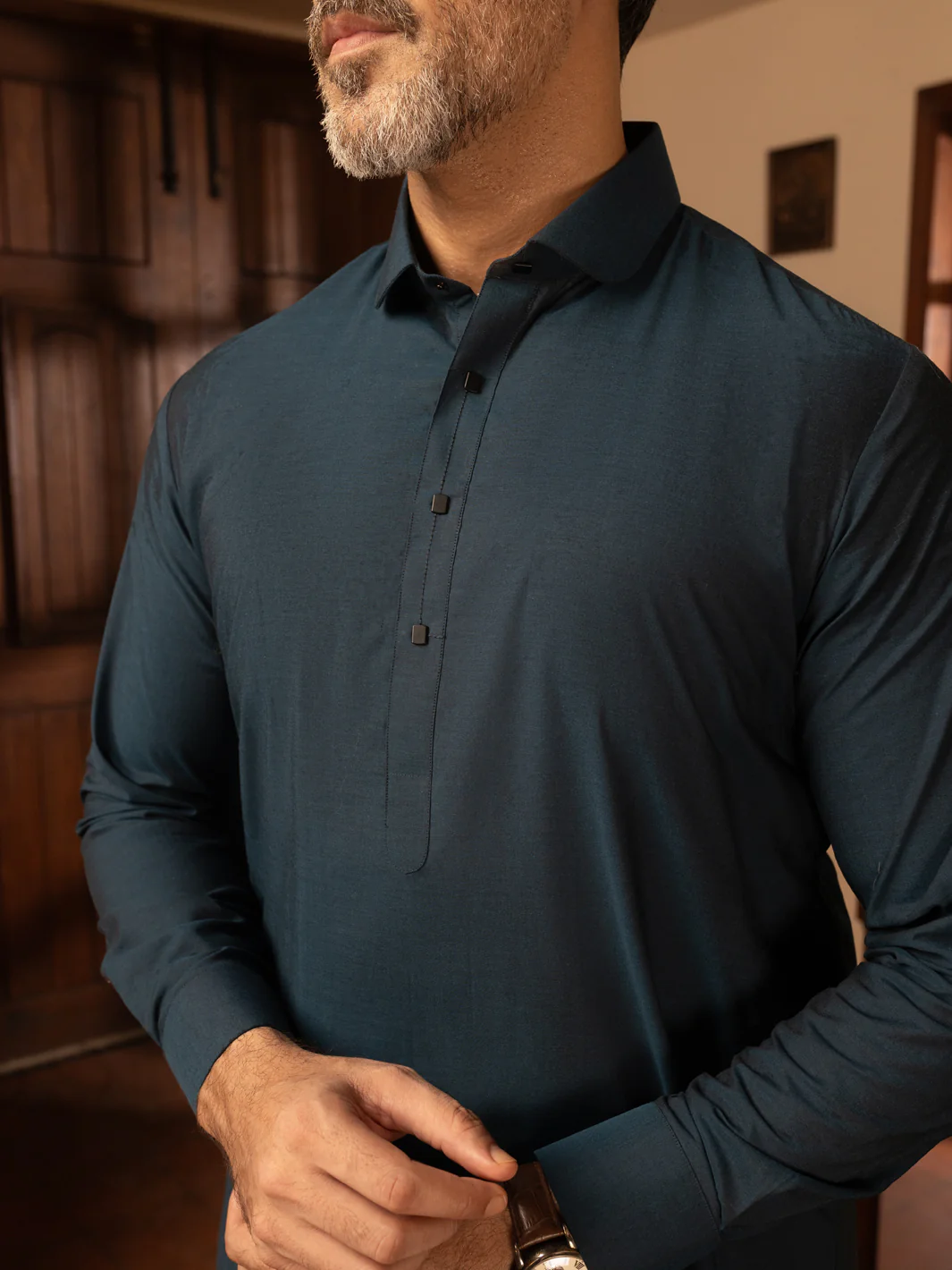 Blue Cotton Kameez Shalwar - ALWA-KS-471 - Image 5
