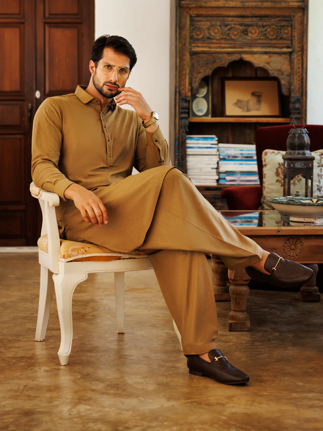 Green Blended Kameez Shalwar - ALWA-KS-502 - Image 4