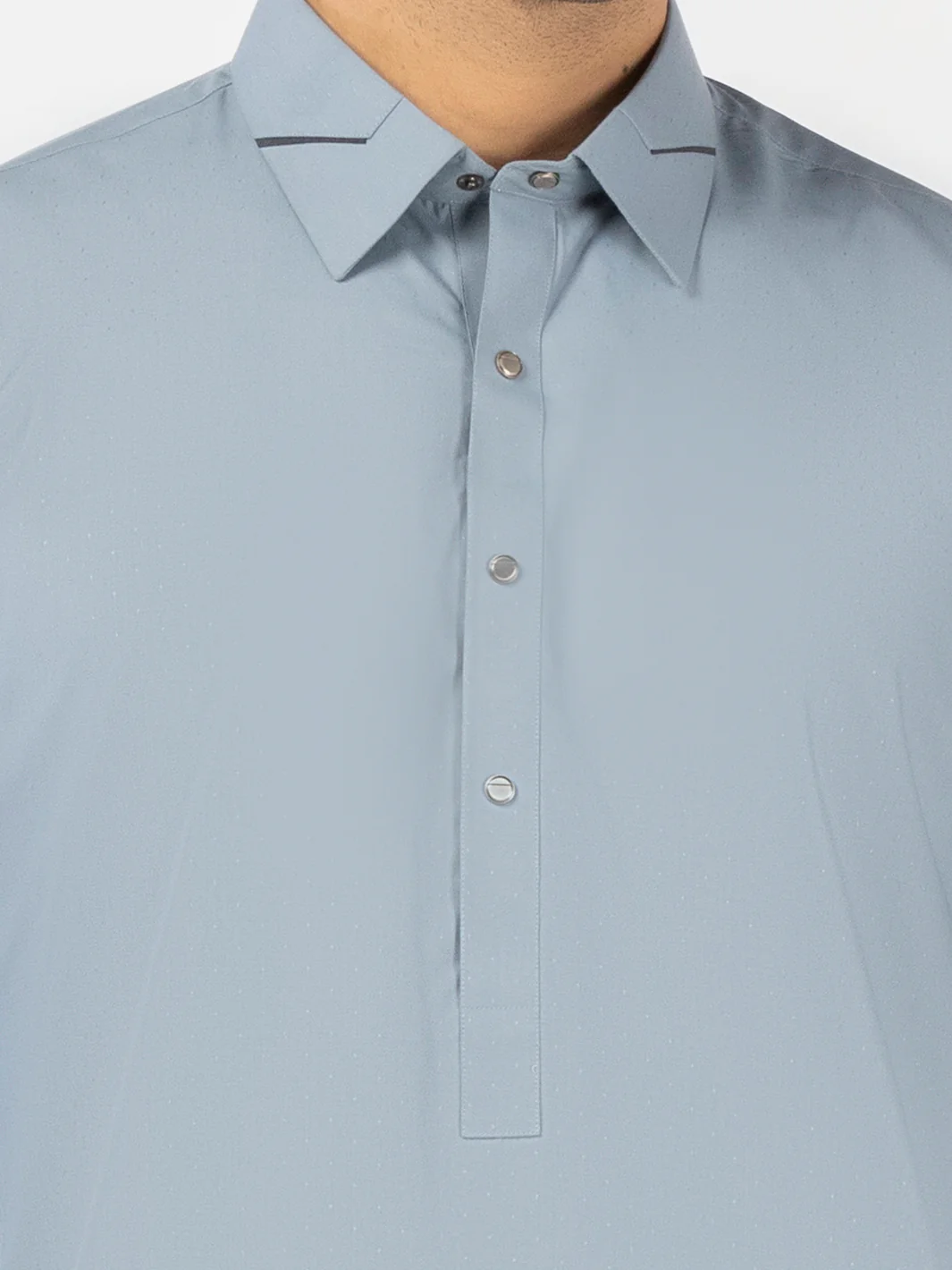 Light Blue Blended Kameez Shalwar - ALWA-KS-525 - Image 3