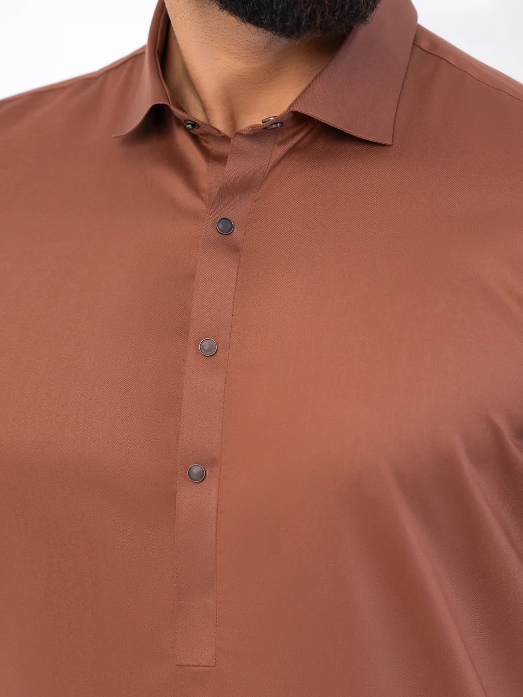 Brown Cotton Kameez Shalwar - ALWA-KS-535 - Image 3