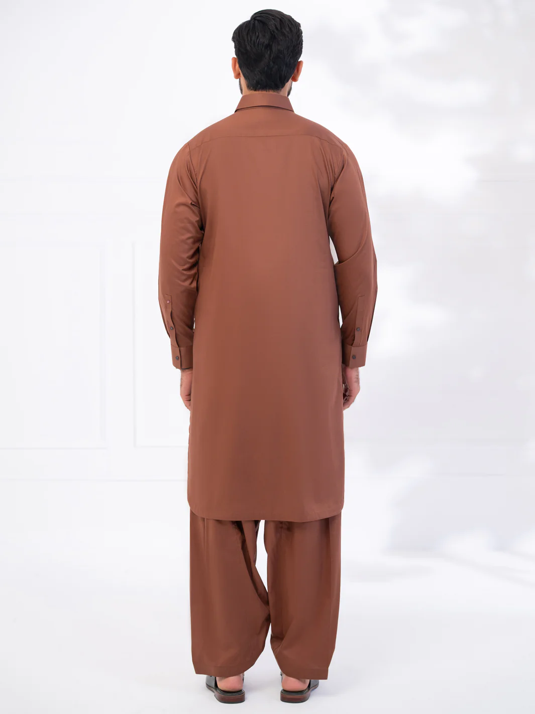 Brown Cotton Kameez Shalwar - ALWA-KS-535 - Image 4
