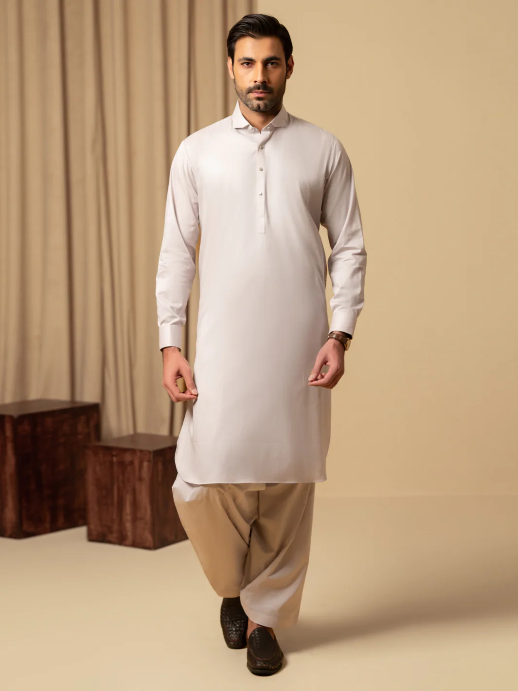Lilac Cotton Kameez Shalwar - ALWA-KS-539 - Image 4