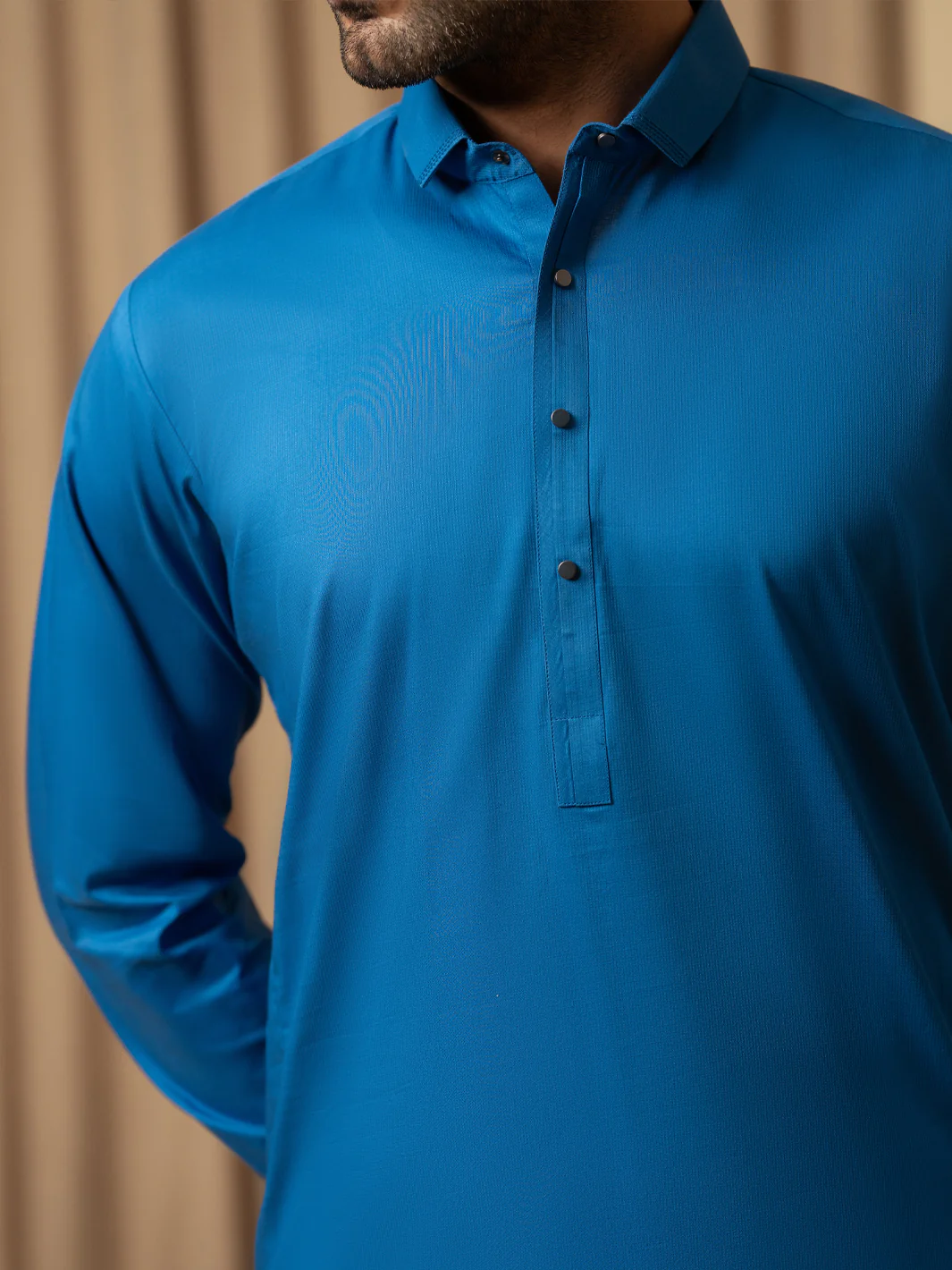 Blue Cotton Kameez Shalwar - ALWA-KS-544 - Image 4