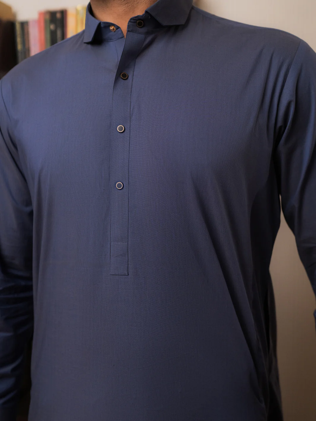 Blue Cotton Kameez Shalwar - ALWA-KS-548 - Image 3