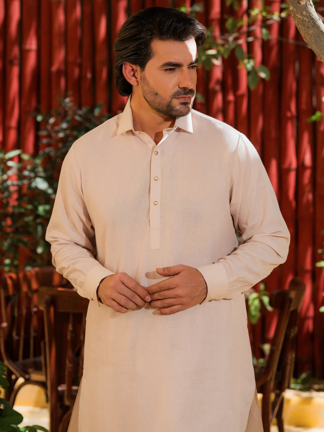 Tea Pink Blue Blended Kameez Shalwar - ALWA-KS-551 - Image 2