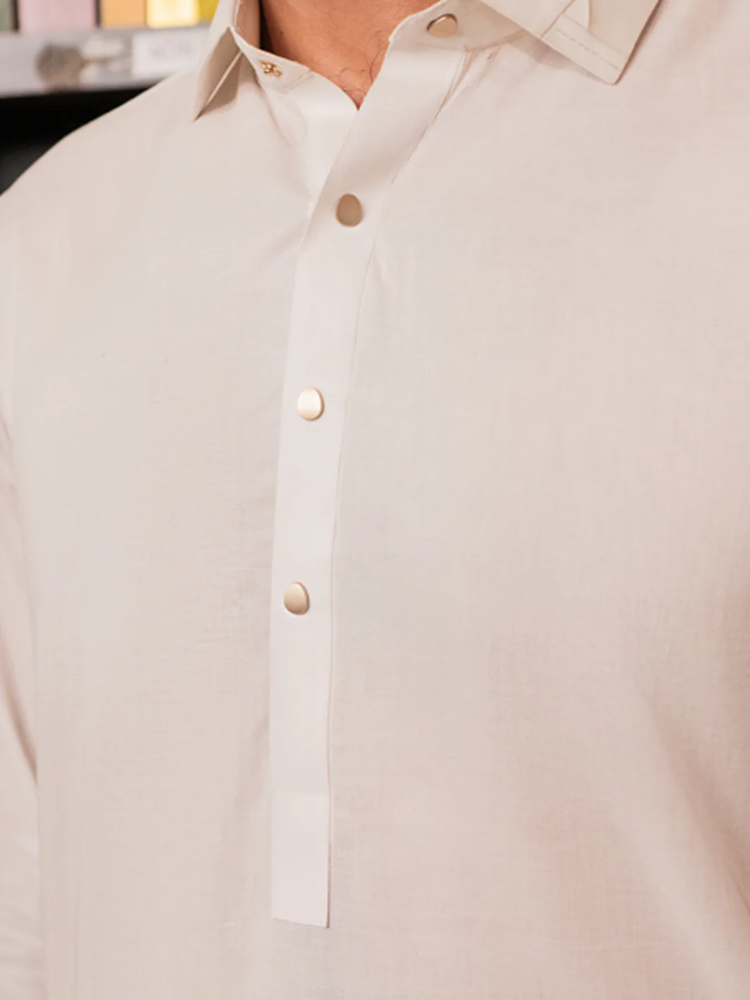 White Cotton Kameez Shalwar - ALWA-KS-554 - Image 3