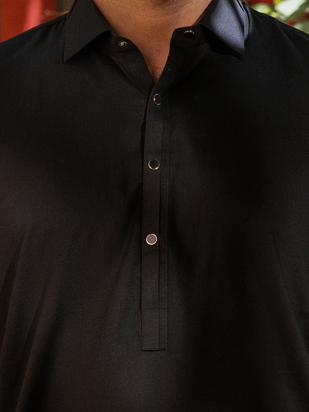Black Cotton Kameez Shalwar - ALWA-KS-555 - Image 5