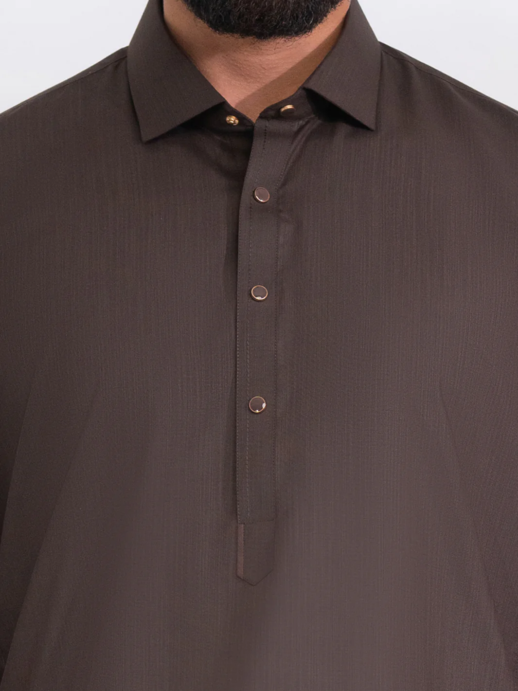 Dark Brown Blended Kameez Shalwar - ALWA-KS-558 - Image 3