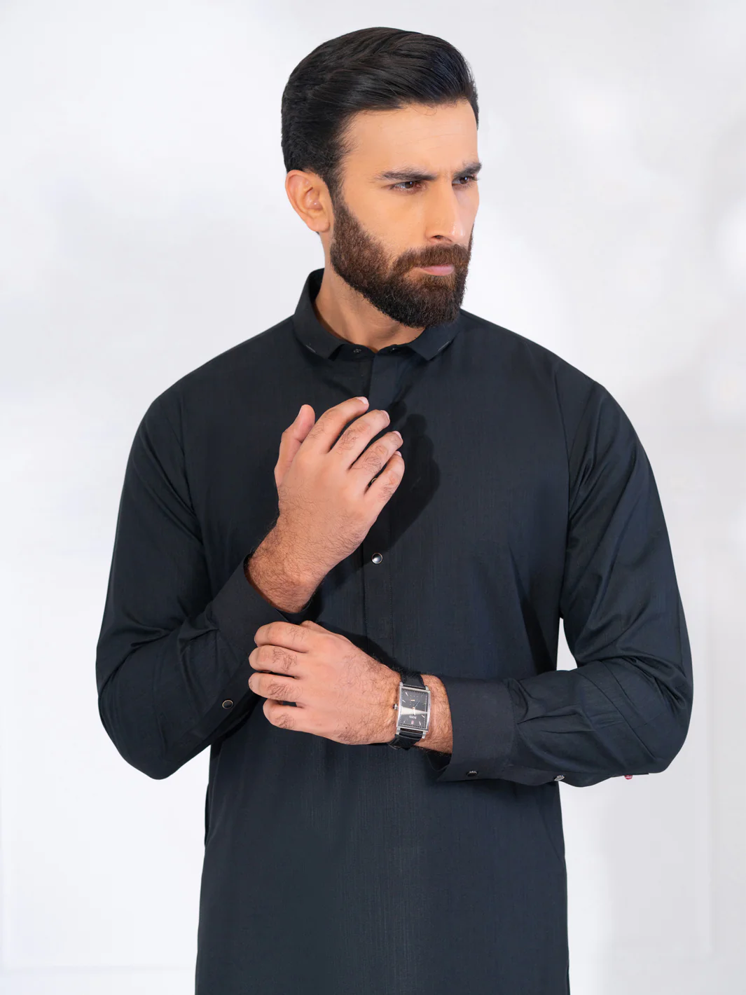 Black Blended Kameez Shalwar - ALWA-KS-559 - Image 2
