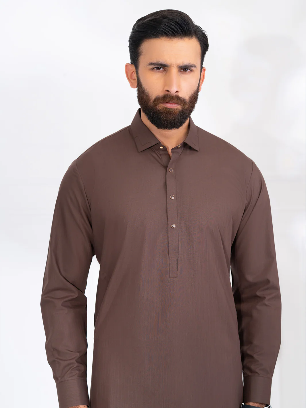 Brown Blended Kameez Shalwar - ALWA-KS-561A - Image 2