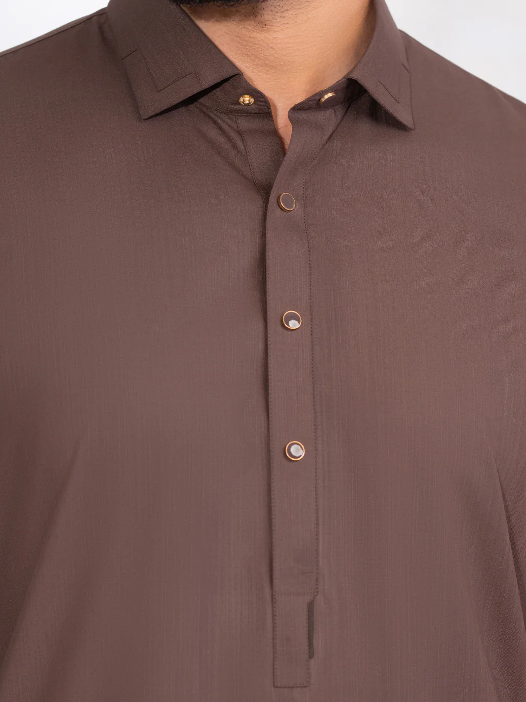 Brown Blended Kameez Shalwar - ALWA-KS-561A - Image 3