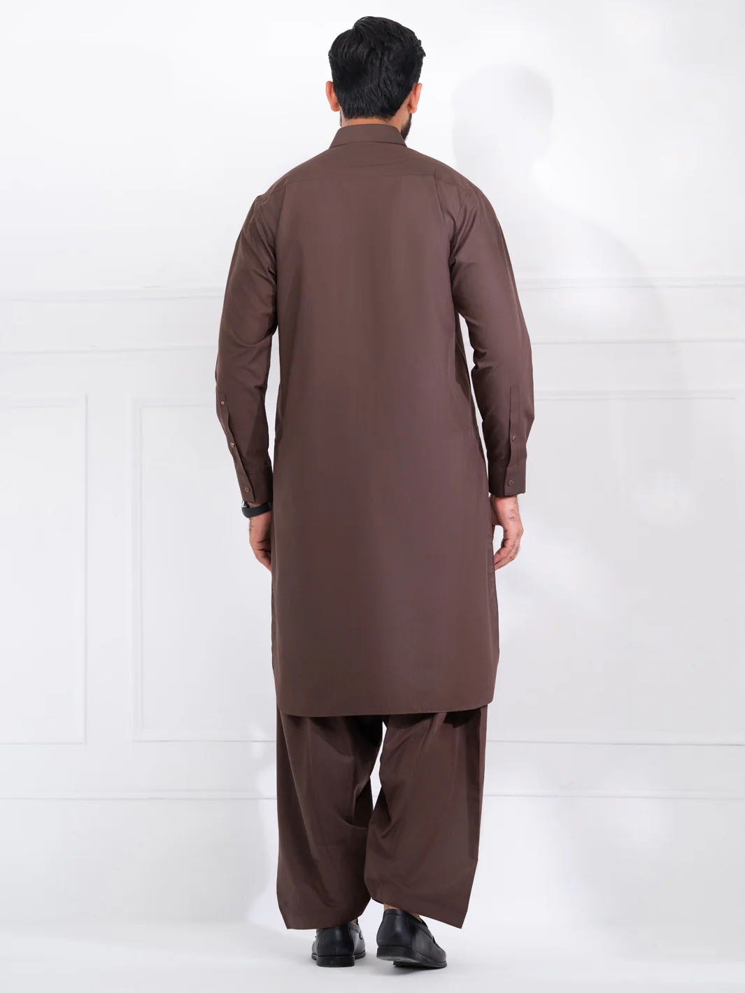 Brown Blended Kameez Shalwar - ALWA-KS-561A - Image 4