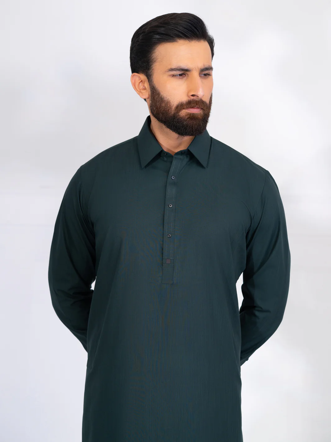 Green Blended Kameez Shalwar - ALWA-KS-562 - Image 2
