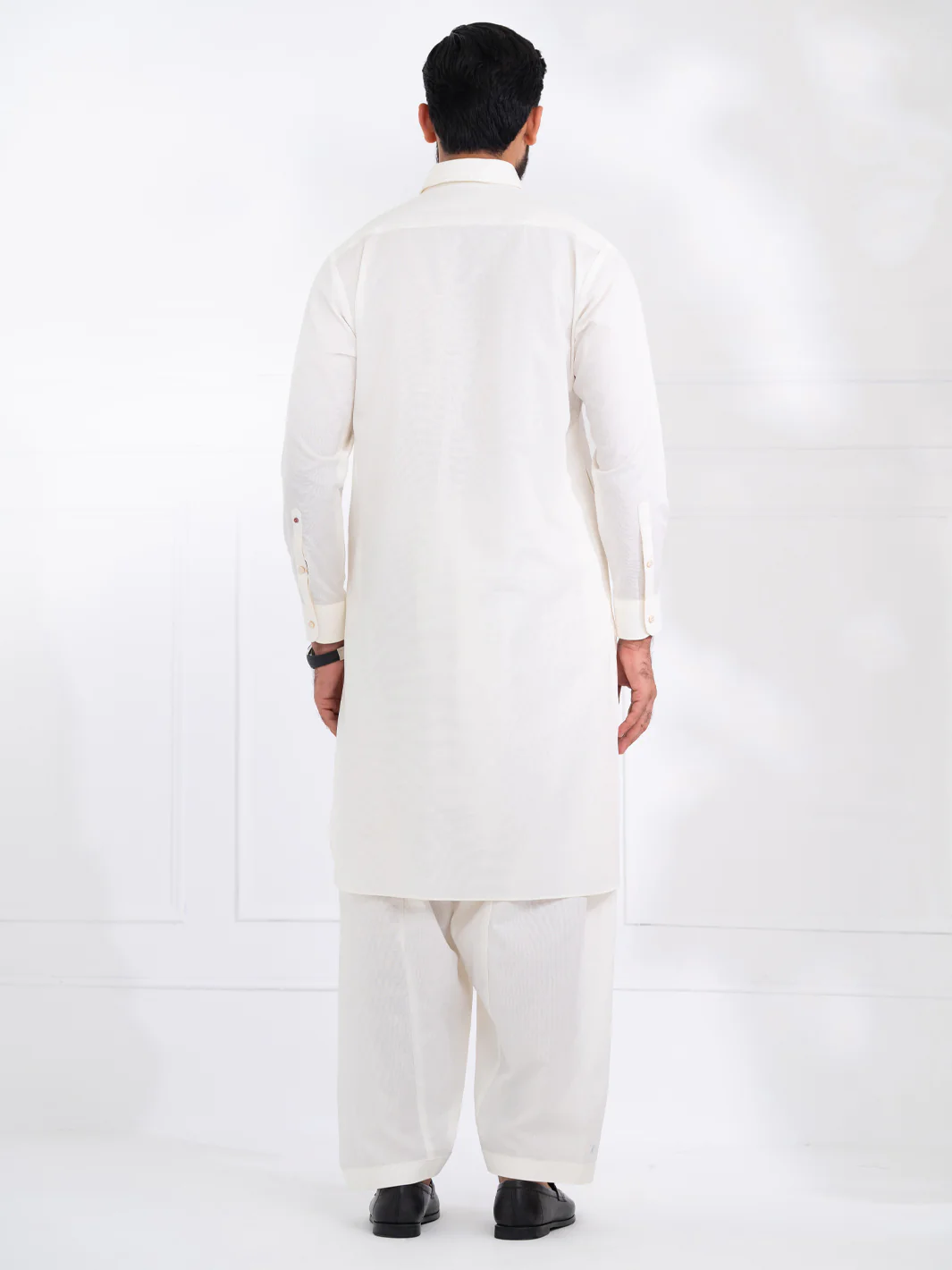 White Blended Kameez Shalwar - ALWA-KS-565 - Image 2