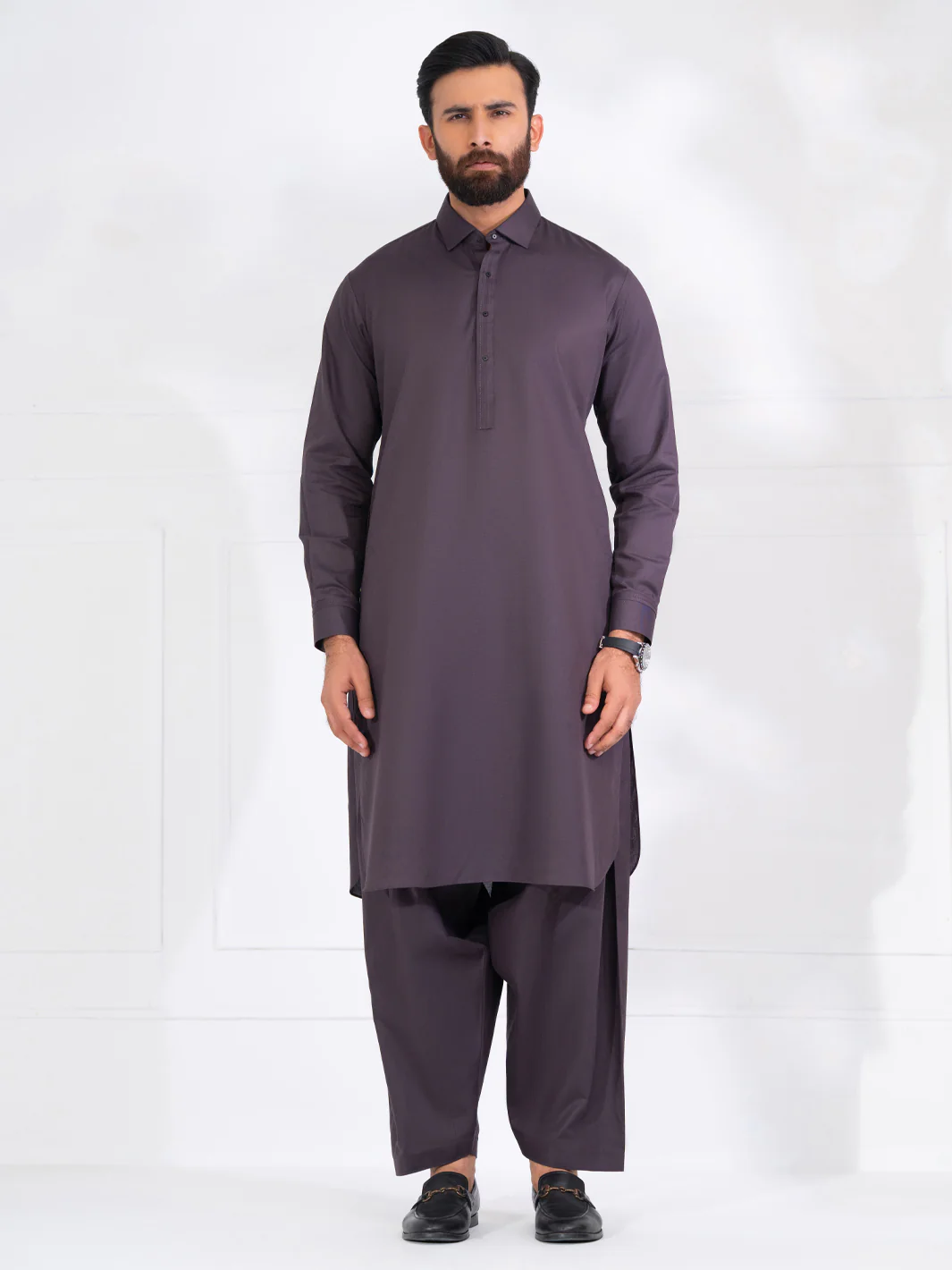 Dark Purple Blended Kameez Shalwar - ALWA-KS-567
