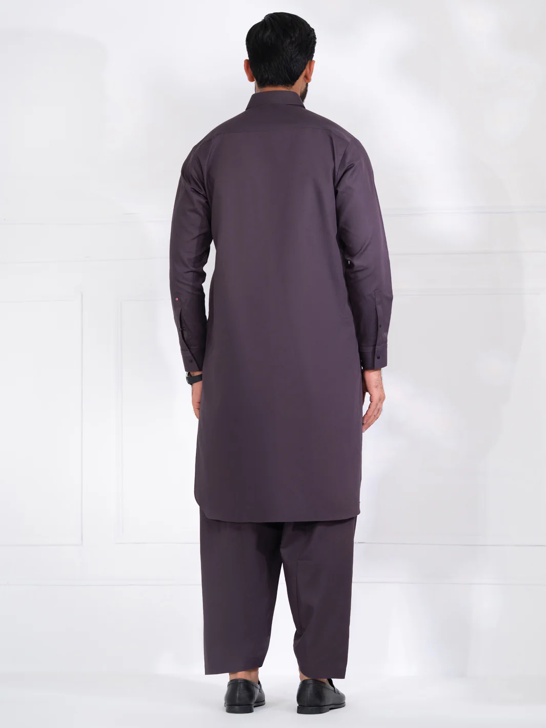 Dark Purple Blended Kameez Shalwar - ALWA-KS-567 - Image 5