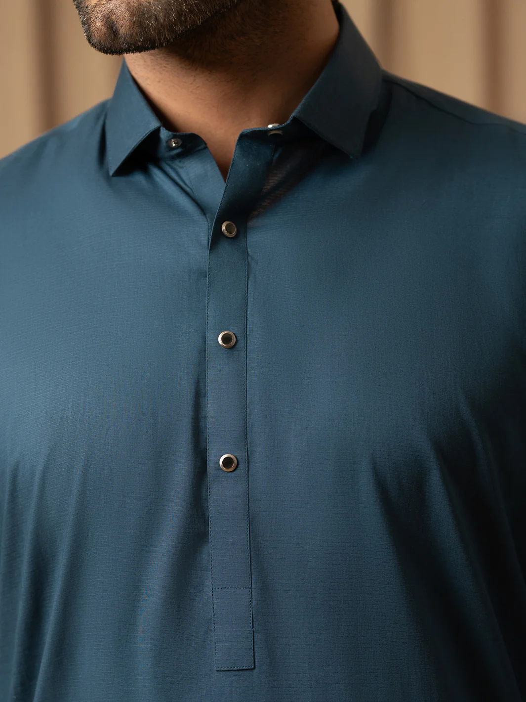 Dark Teal Cotton Kameez Shalwar - ALWA-KS-577 - Image 4