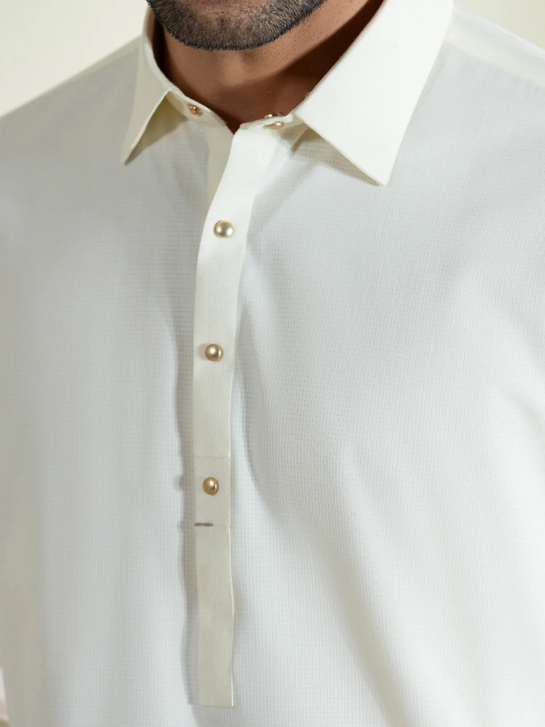 Cream Kameez Shalwar - ALWA-KS-580 - Image 4