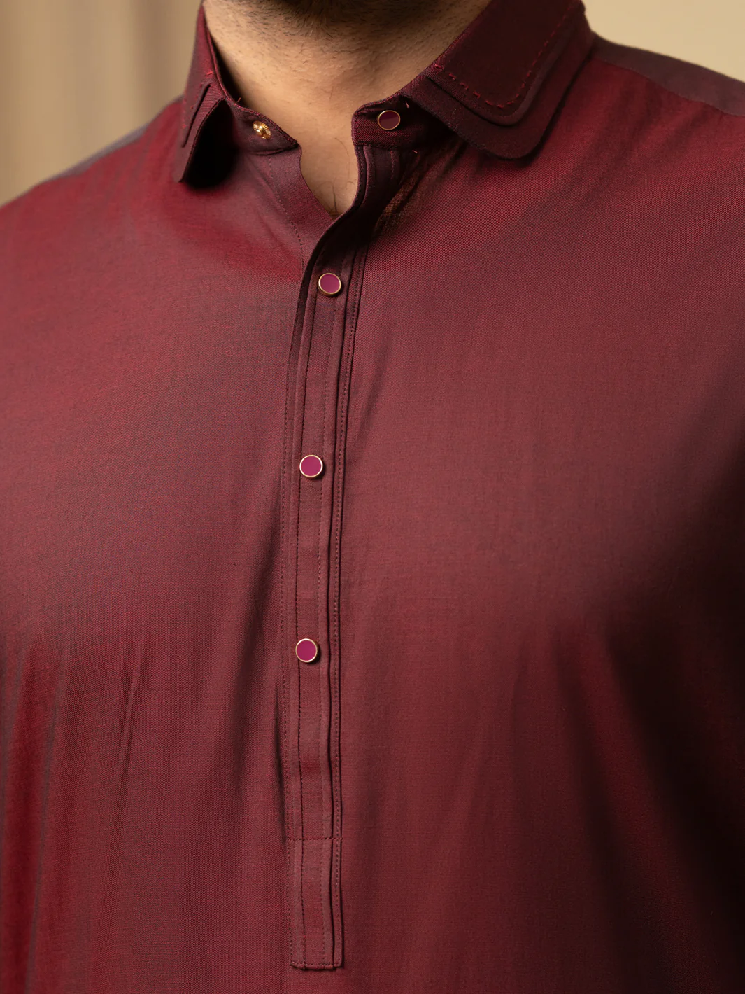 Maroon Cotton Kameez Shalwar - ALWA-KS-591 - Image 4